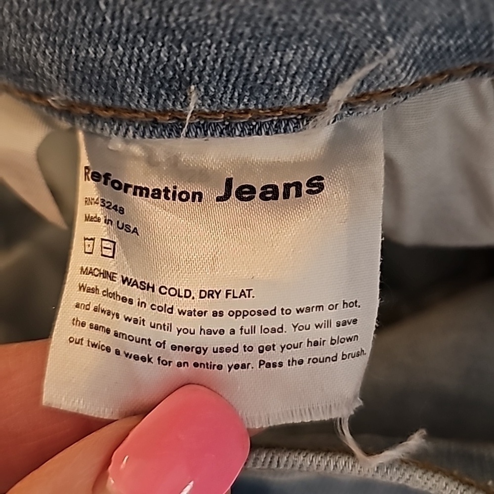 Reformarion Roxy Straight Leg Jeans St Lucia wash sz 25 WJ88 - Picture 11 of 12